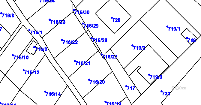 Parcela st. 716/27 v KÚ Rychvald, Katastrální mapa