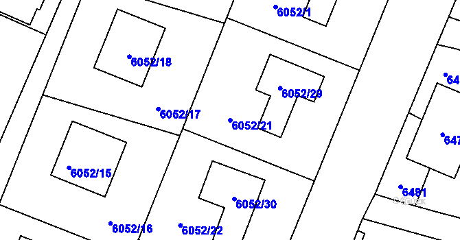 Parcela st. 6052/21 v KÚ Rychvald, Katastrální mapa