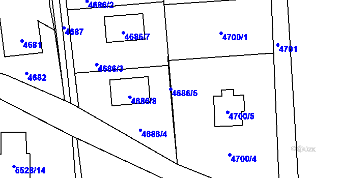 Parcela st. 4686/5 v KÚ Rychvald, Katastrální mapa