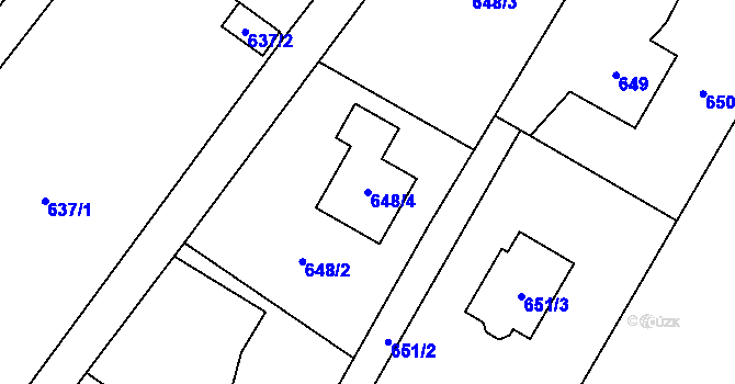 Parcela st. 648/4 v KÚ Rychvald, Katastrální mapa