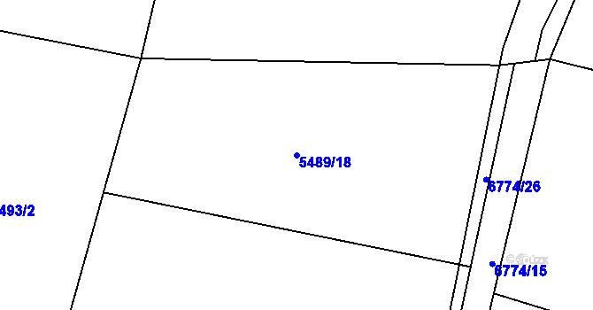 Parcela st. 5489/18 v KÚ Rychvald, Katastrální mapa