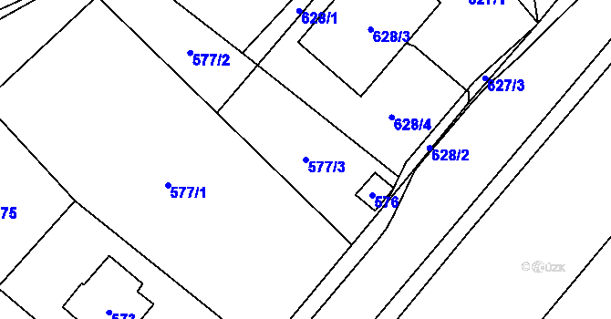Parcela st. 577/3 v KÚ Rychvald, Katastrální mapa