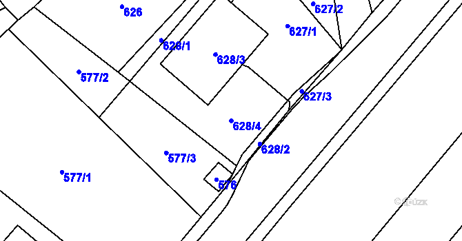 Parcela st. 628/4 v KÚ Rychvald, Katastrální mapa