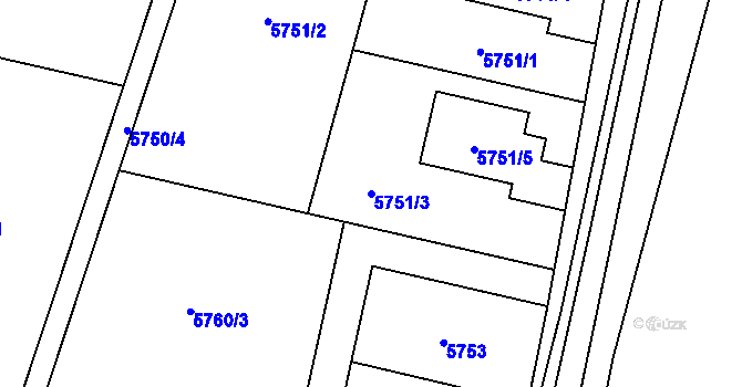 Parcela st. 5751/3 v KÚ Rychvald, Katastrální mapa