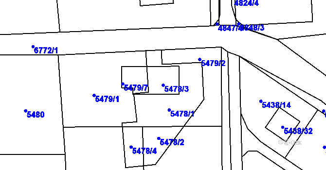 Parcela st. 5478/3 v KÚ Rychvald, Katastrální mapa