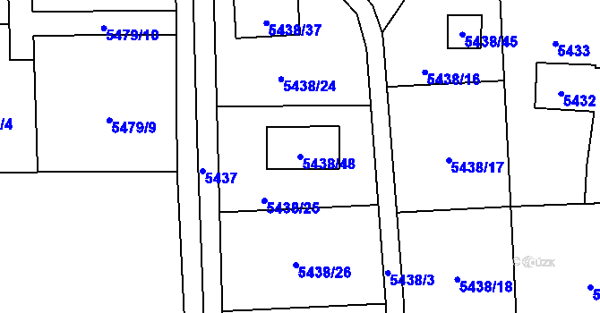 Parcela st. 5438/48 v KÚ Rychvald, Katastrální mapa