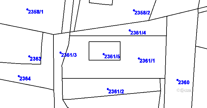 Parcela st. 2361/5 v KÚ Rychvald, Katastrální mapa