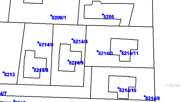 Parcela st. 5214/3 v KÚ Rychvald, Katastrální mapa