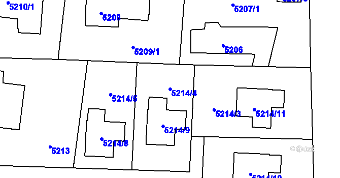 Parcela st. 5214/4 v KÚ Rychvald, Katastrální mapa
