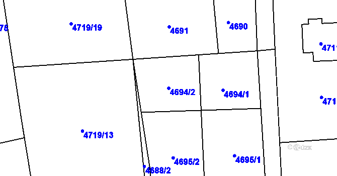 Parcela st. 4694/2 v KÚ Rychvald, Katastrální mapa
