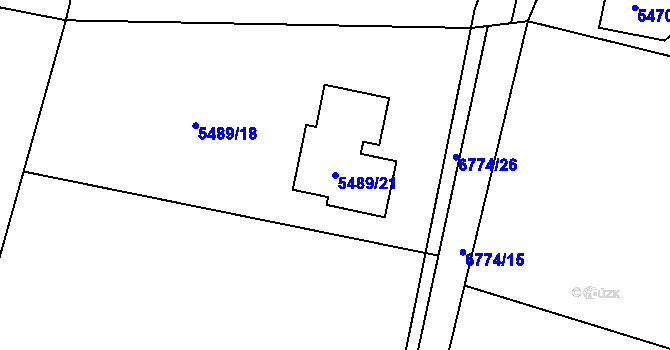 Parcela st. 5489/21 v KÚ Rychvald, Katastrální mapa