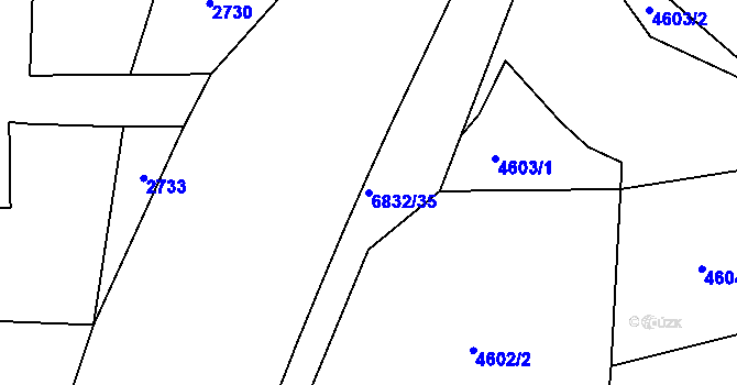 Parcela st. 6832/35 v KÚ Rychvald, Katastrální mapa