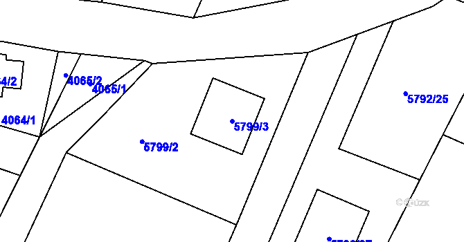 Parcela st. 5799/3 v KÚ Rychvald, Katastrální mapa
