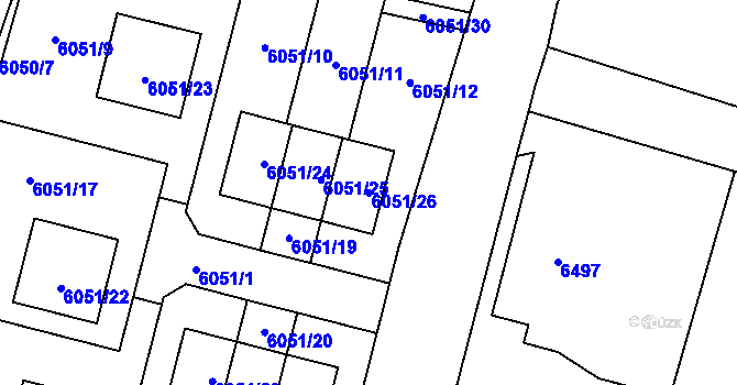 Parcela st. 6051/26 v KÚ Rychvald, Katastrální mapa