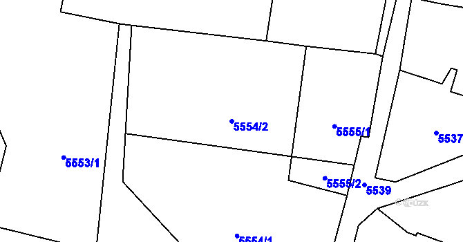 Parcela st. 5554/2 v KÚ Rychvald, Katastrální mapa