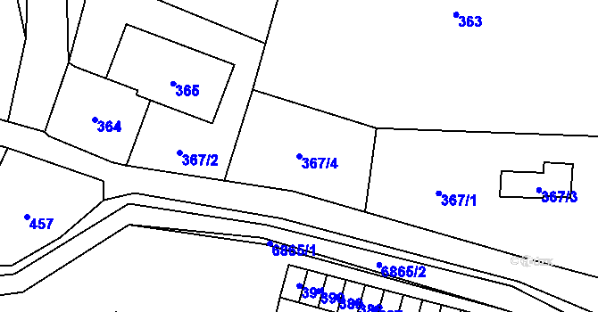 Parcela st. 367/4 v KÚ Rychvald, Katastrální mapa