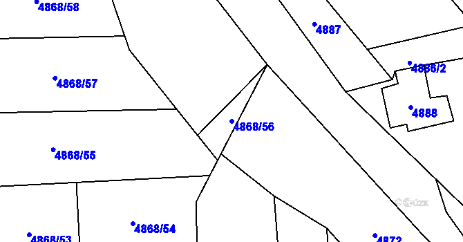 Parcela st. 4868/56 v KÚ Rychvald, Katastrální mapa