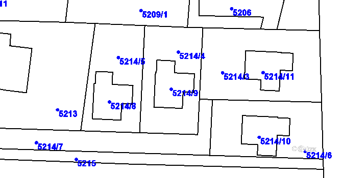 Parcela st. 5214/9 v KÚ Rychvald, Katastrální mapa