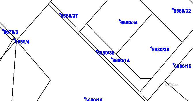 Parcela st. 6680/38 v KÚ Rychvald, Katastrální mapa