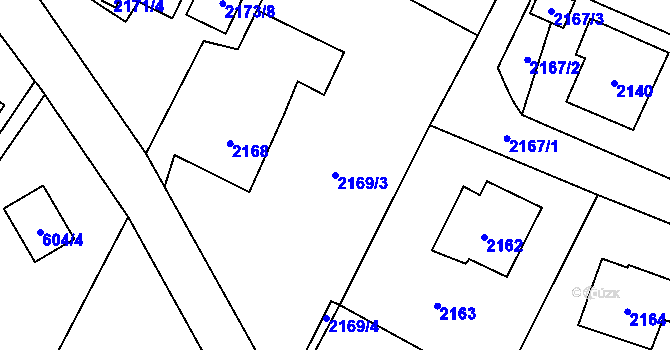 Parcela st. 2169/3 v KÚ Rychvald, Katastrální mapa