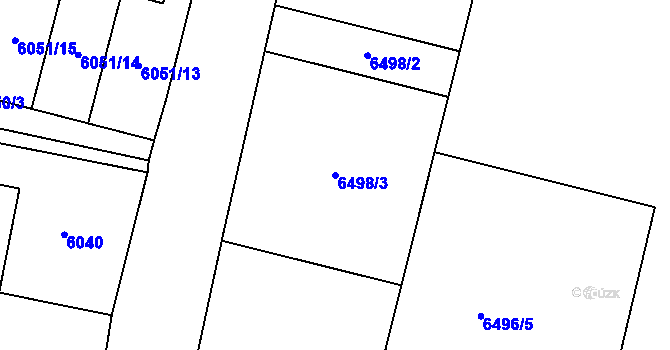 Parcela st. 6498/3 v KÚ Rychvald, Katastrální mapa