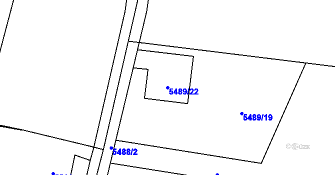 Parcela st. 5489/22 v KÚ Rychvald, Katastrální mapa