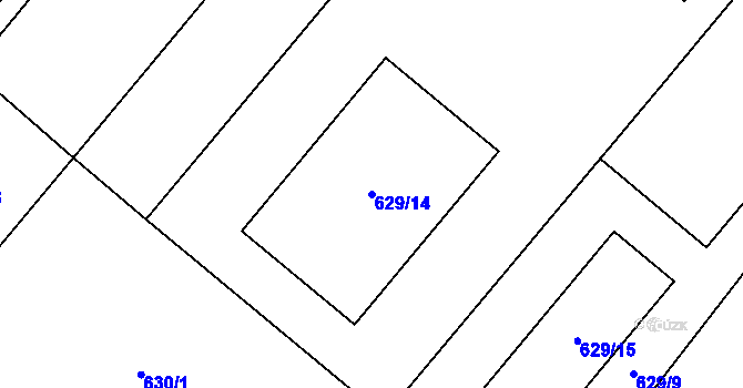 Parcela st. 629/14 v KÚ Rychvald, Katastrální mapa