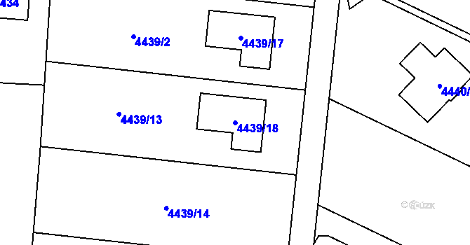 Parcela st. 4439/18 v KÚ Rychvald, Katastrální mapa