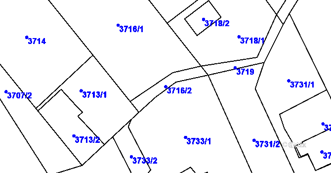 Parcela st. 3716/2 v KÚ Rychvald, Katastrální mapa