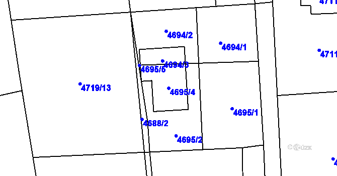 Parcela st. 4695/4 v KÚ Rychvald, Katastrální mapa