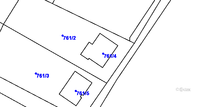 Parcela st. 761/4 v KÚ Rychvald, Katastrální mapa