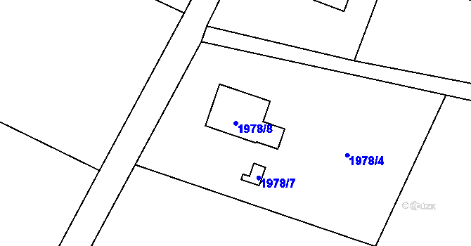 Parcela st. 1978/8 v KÚ Rychvald, Katastrální mapa