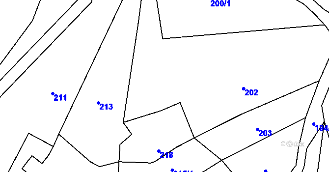 Parcela st. 220 v KÚ Ryjice, Katastrální mapa