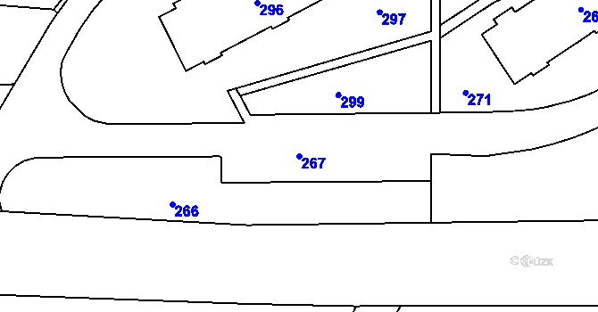 Parcela st. 267 v KÚ Rýmařov, Katastrální mapa