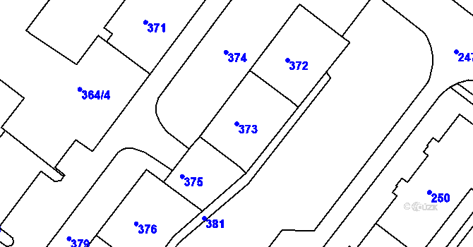 Parcela st. 373 v KÚ Rýmařov, Katastrální mapa