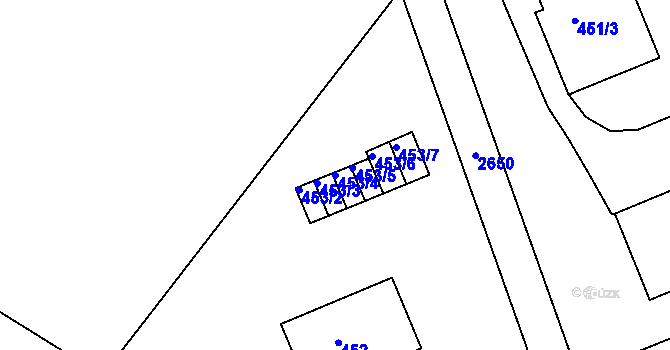 Parcela st. 453/4 v KÚ Rýmařov, Katastrální mapa
