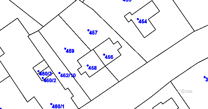 Parcela st. 456 v KÚ Rýmařov, Katastrální mapa