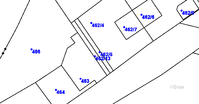 Parcela st. 462/5 v KÚ Rýmařov, Katastrální mapa
