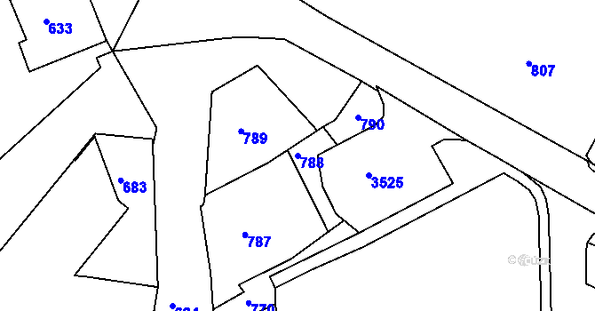 Parcela st. 788 v KÚ Rýmařov, Katastrální mapa