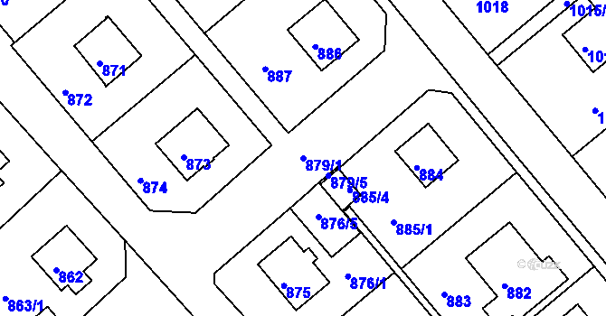 Parcela st. 879/1 v KÚ Rýmařov, Katastrální mapa