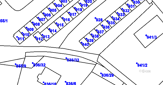 Parcela st. 940 v KÚ Rýmařov, Katastrální mapa