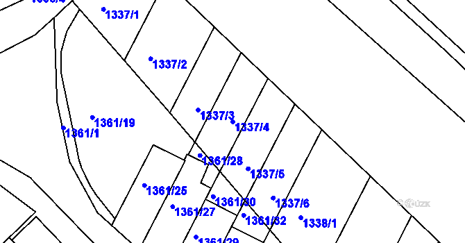 Parcela st. 1337/4 v KÚ Rýmařov, Katastrální mapa