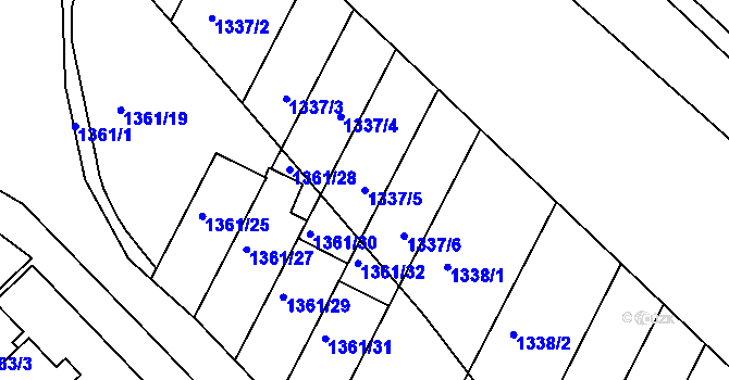 Parcela st. 1337/5 v KÚ Rýmařov, Katastrální mapa