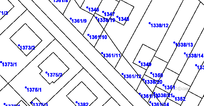 Parcela st. 1361/11 v KÚ Rýmařov, Katastrální mapa