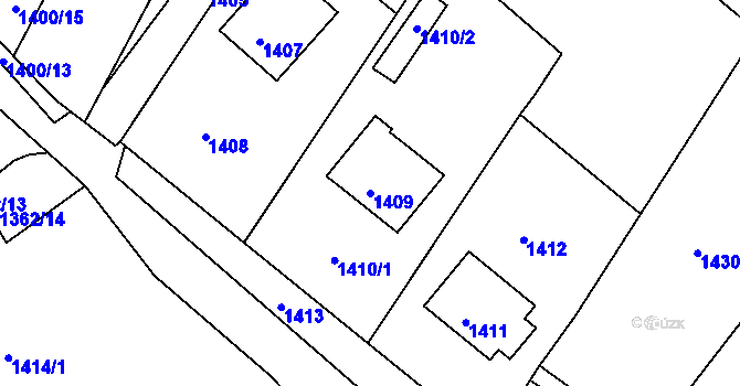 Parcela st. 1409 v KÚ Rýmařov, Katastrální mapa