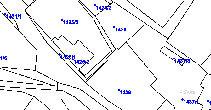 Parcela st. 1426/3 v KÚ Rýmařov, Katastrální mapa