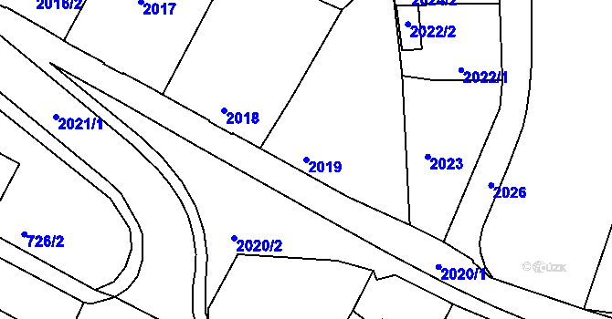 Parcela st. 2019 v KÚ Rýmařov, Katastrální mapa