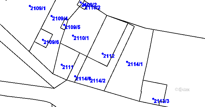 Parcela st. 2112 v KÚ Rýmařov, Katastrální mapa