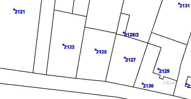 Parcela st. 2125 v KÚ Rýmařov, Katastrální mapa