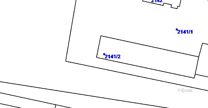 Parcela st. 2141/2 v KÚ Rýmařov, Katastrální mapa